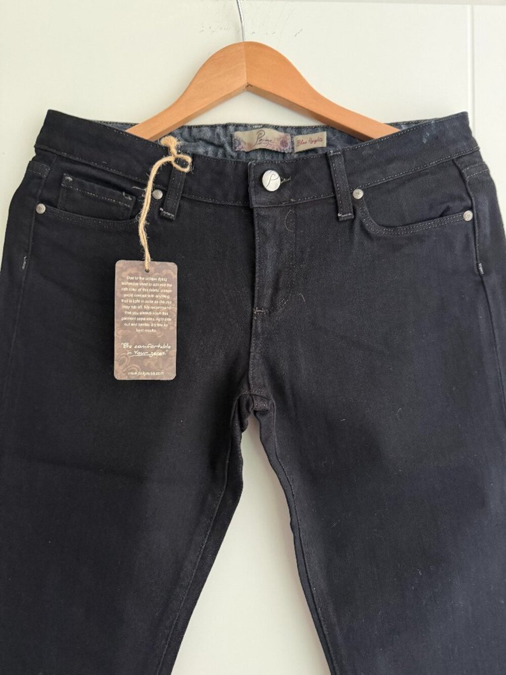 NWT Paige Premium Denim Blue Heights Black Jeans Size 30